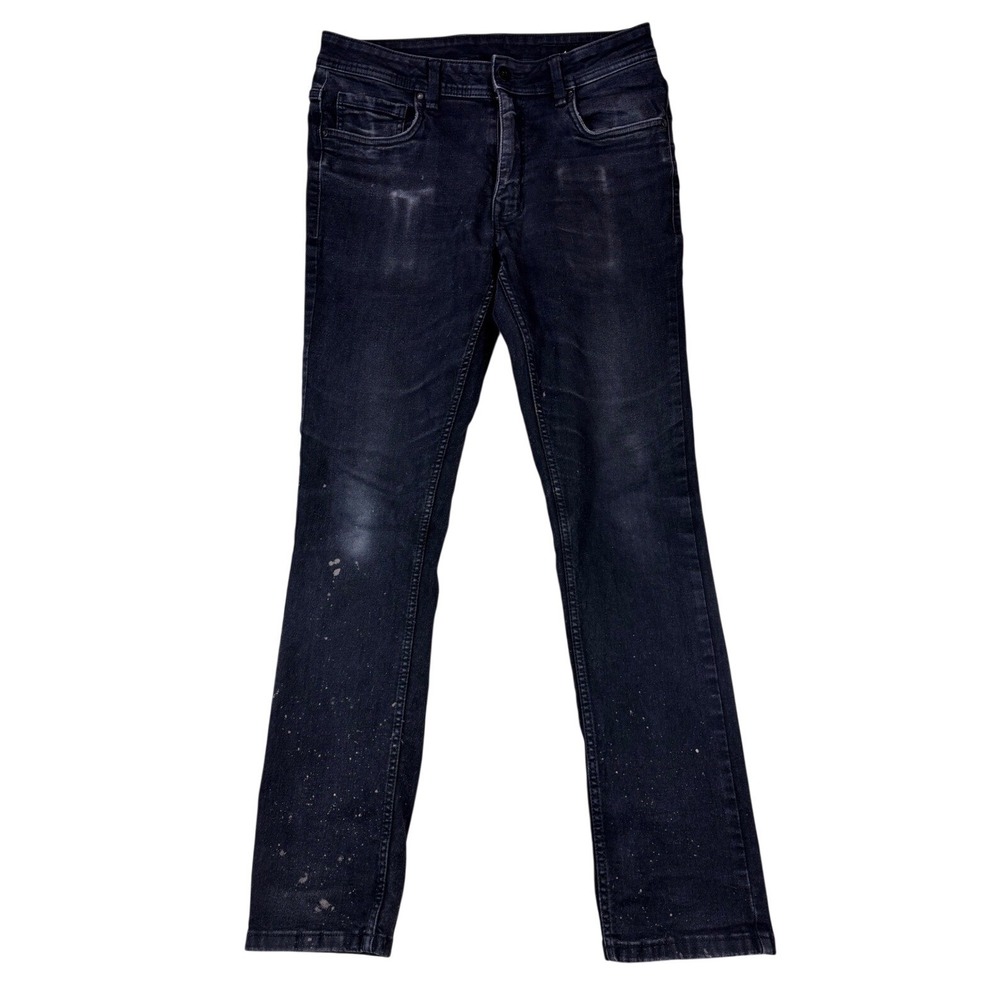 TPJ the Perfect Jean Mens Slim‎ Fit worn in Distressed Black Jeans 33x32